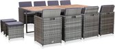 Medina 13-delige Tuinset poly rattan en acaciahout antraciet