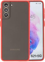 Wicked Narwal | Kleurcombinatie Hard Case voor Samsung Samsung Galaxy S21 Plus Rood