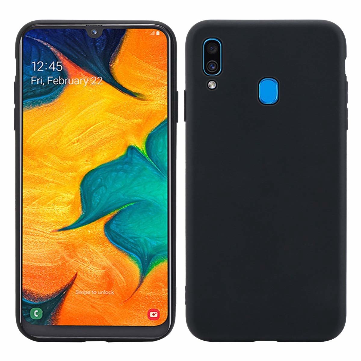 Hoesje Siliconen Hoesje Flexibel TPU Case Samsung Galaxy A30 - Zwart - van Bixb