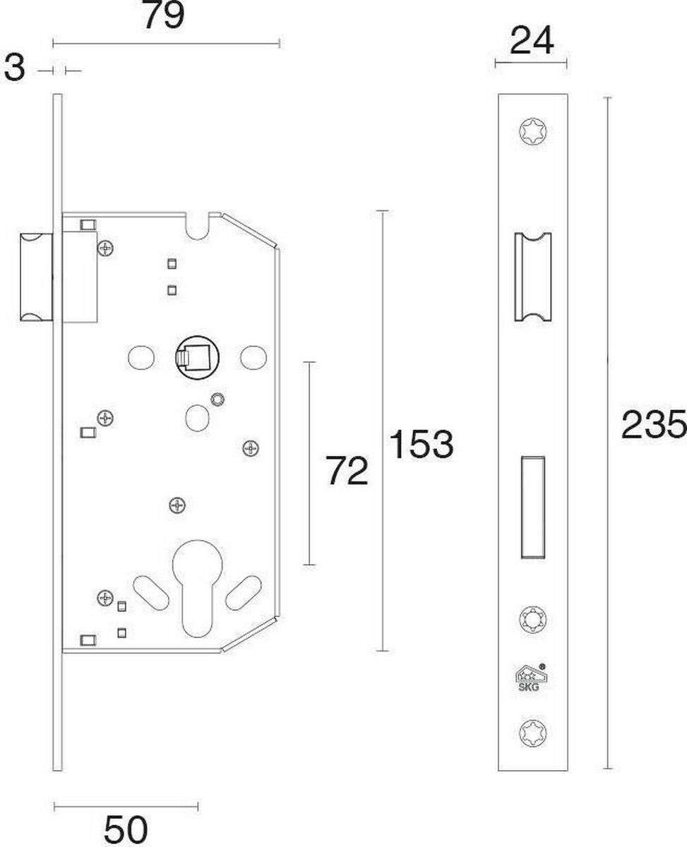 VEILIG veiligheidsinsteekslot 72mm SKG**