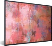 Tableau encadré - Peinture à l'huile sur cadre photo multicolore noir 80x60 cm - Affiche encadrée (Décoration murale salon / chambre)