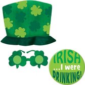 "Groene Saint-Patrick's Day Set - Verkleedhoofddeksel - One size"