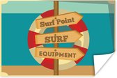 Illustration 'Surf Point Surf Equipment' avec bouée de sauvetage 90x60 cm