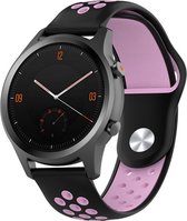 Siliconen Smartwatch bandje - Geschikt voor  Garmin Vivomove HR sport band - zwart/roze - Horlogeband / Polsband / Armband