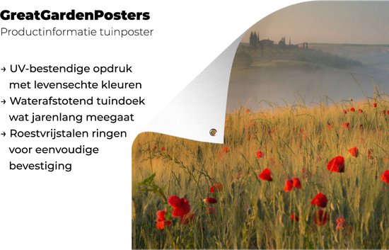 Poster Paysage en Italie Toscane Jardin 90x60 cm - Toile de jardin / Toile d'extérieur / Peintures d'extérieur (décoration de jardin)