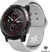 Siliconen Smartwatch bandje - Geschikt voor  Xiaomi Amazfit Stratos sport band - grijs - Strap-it Horlogeband / Polsband / Armband