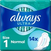 Always - Maandverband Ultra Normal - Met Vleugels - Maat 1 - 14 Pads