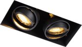 QAZQA trimless - Spot encastrable - 2 lumières - L 18,9 cm - Zwart