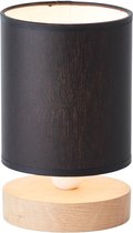 BRILLIANT lamp, Vonnie tafellamp zwart/houtkleurig, metaal/hout/textiel, 1x A60, E27, 25W, normale lampen (niet meegeleverd), A++