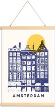 JUNIQE - Posterhanger Amsterdam -20x30 /Blauw & Geel