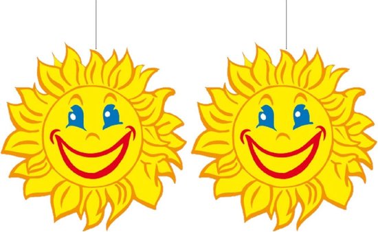 3x stuks zomer/lente feest thema zon versiering 28 cm van karton - Feestartikelen