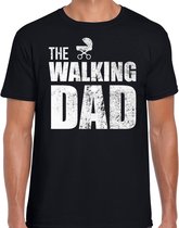 The walking dad - t-shirt zwart voor heren - papa kado shirt / aanstaande vader cadeau / papa in verwachting S
