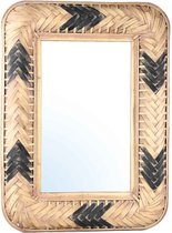 PTMD Jera Vierkante Spiegel - 71 x 6,5 x 95 cm - Rotan - Zwart