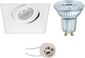 OSRAM - LED Spot Set - Parathom PAR16 930 36D - Primux Nivas Pro - GU10 Fitting - Dimbaar - Inbouw Vierkant - Mat Wit - 5.5W - Warm Wit 3000K - Trimless - Kantelbaar - 150mm