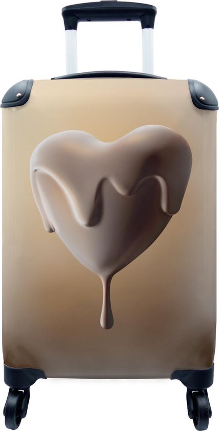 Valise - Un bonbon en forme de coeur dégoulinant de chocolat - 35x55x20 cm  - Bagage à... | bol.com
