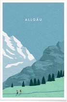 JUNIQE - Poster Allgäu - retro -20x30 /Blauw & Groen