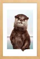 JUNIQE - Poster in houten lijst OTTER -40x60 /Bruin