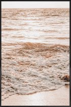 JUNIQE - Poster met kunststof lijst Golden Beach -13x18 /Bruin & Ivoor