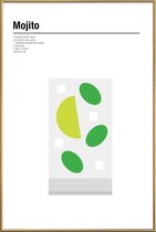 JUNIQE - Poster met kunststof lijst Mojito - minimalistisch -13x18