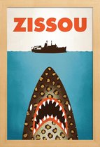 JUNIQE - Poster in houten lijst Zissou -30x45 /Blauw & Bruin