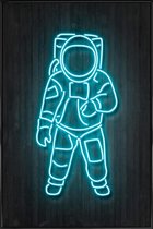 JUNIQE - Poster i kunststof lijst Neon astronaut -20x30 /Kleurrijk