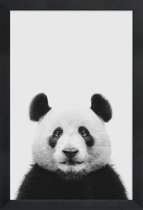 JUNIQE - Poster met houten lijst Panda II -13x18 /Wit & Zwart