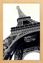 JUNIQE - Poster in houten lijst Tour Eiffel -20x30 /Grijs & Wit