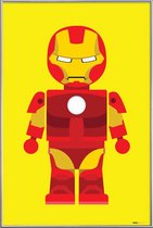 JUNIQE - Poster met kunststof lijst Iron Man Toy -40x60 /Geel & Rood