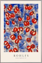 JUNIQE - Poster met kunststof lijst Rohlfs - Rosehips -40x60 /Blauw &