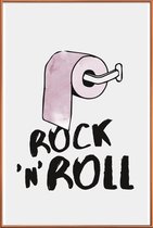 JUNIQE - Poster met kunststof lijst Rock 'n' Roll -20x30 /Roze & Wit