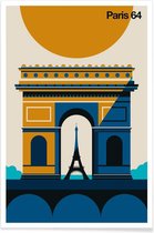 JUNIQE - Poster Paris 64 -20x30 /Geel & Ivoor