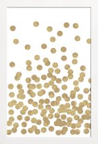 JUNIQE - Poster in houten lijst Gold Glitter -30x45 /Geel & Wit