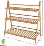 Decopatent® Plantentrap bamboe hout - Plantenrek voor binnen - Plantenstandaard voor planten bloemen - bloemenrek - plantenetagere