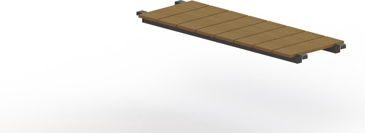 Gepoedercoat staal - bankje -130x44x6cm - Antracietgrijs - MySteel