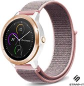 Nylon Smartwatch bandje - Geschikt voor  Garmin Vivomove HR nylon bandje - pink sand - Strap-it Horlogeband / Polsband / Armband