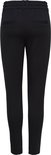 Zwarte broek met een elastische tailleband, twee achterzakken en een rechte pasvorm.