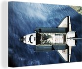 Canvas Schilderij Aarde - Ruimte - Space shuttle - 60x40 cm - Wanddecoratie
