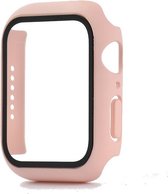 Hoesje geschikt voor Apple Watch 42MM - Hardcase - Screenprotector - Kunststof - Babyroze