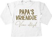 Shirt baby-dreumes-papa's vriendje voor altijd-wit-goud-Maat 74