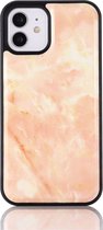 Mobigear Hoesje geschikt voor Apple iPhone 12 Mini MagSafe Telefoonhoesje Gehard Glas | Mobigear Marble Glass Backcover | Geschikt voor MagSafe | Geschikt voor Draadloos Opladen met Magnetische Ring | MagSafe Case - Goud