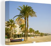 Canvas Schilderij Het strand van Estepona Spanje - 80x60 cm - Wanddecoratie