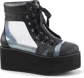 Demonia Plateau Laarzen -41 Shoes- GRIP-102 US 11 Zwart/Transparant