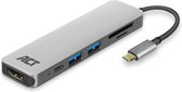 USB C Hub 6 in 1 met aluminium behuizing – 4K HDMI – 2 poort USB 3.0 – USB Type C – ACT AC7023