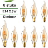 E14 LED lamp - 8-pack - Kaarslamp - 2.6W - Dimbaar - 2000K extra warm