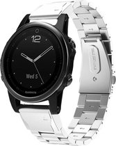 Stalen Smartwatch bandje - Geschikt voor  Garmin Fenix 5s / 6s stalen band - zilver - Horlogeband / Polsband / Armband