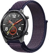 Nylon Smartwatch bandje - Geschikt voor  Huawei Watch GT nylon band - paars-blauw - 42mm - Horlogeband / Polsband / Armband