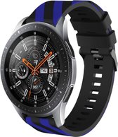 Samsung Galaxy Watch gestreept siliconen bandje 46mm - zwart/blauw