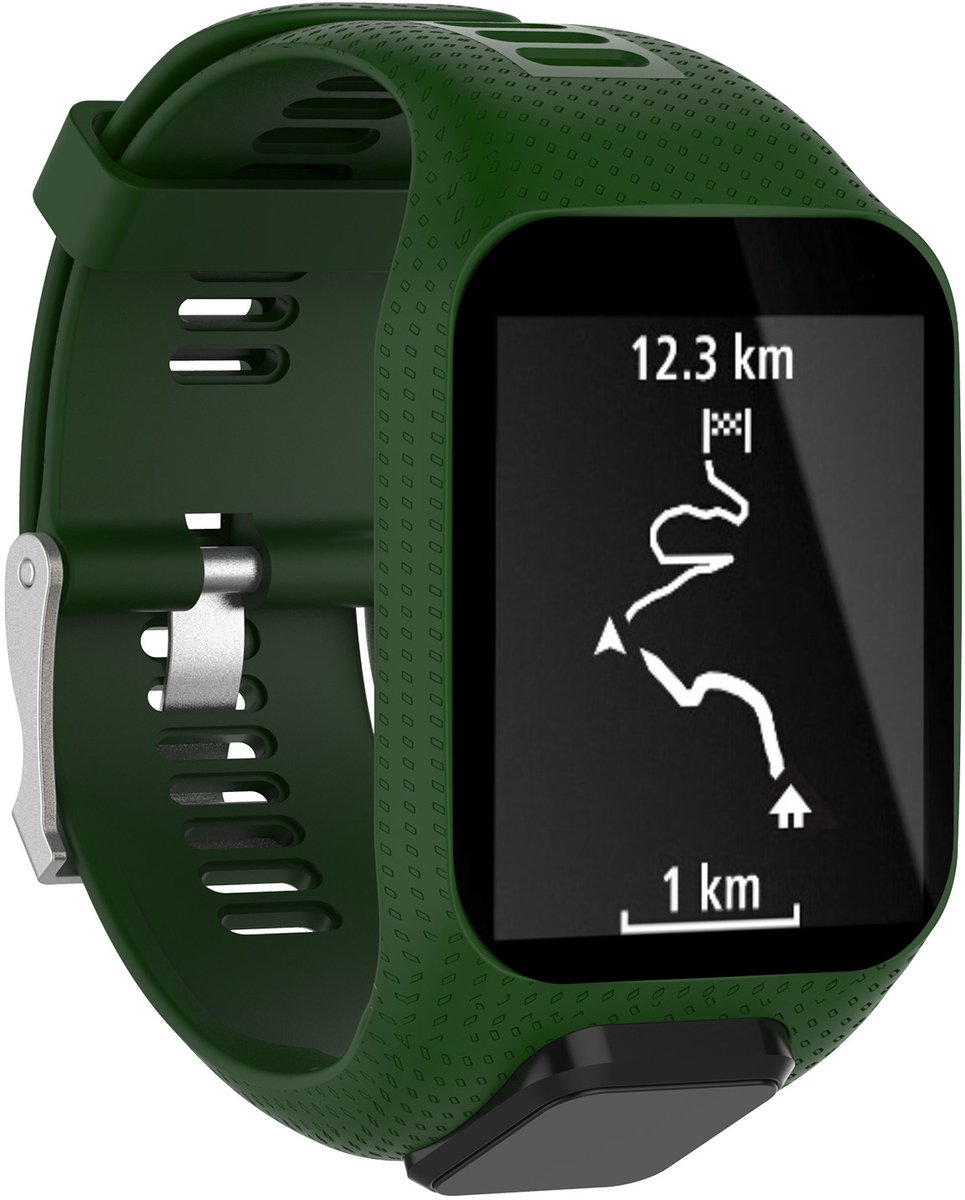 123watches sport gesp band - leger groen - Geschikt voor TomTom Runner / Spark / Adventurer