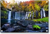 Shiraito waterval in de herfst, Japan - Tuinposter 90x60 - Wanddecoratie -