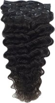 Remy Human Hair extensions wavy 26 - zwart 1B#